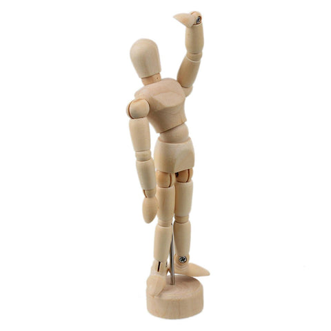 Wood 4.7Inch Artist Drawing Manikin Articulated Mannequin w/ Base and Flexible BodyWS2109