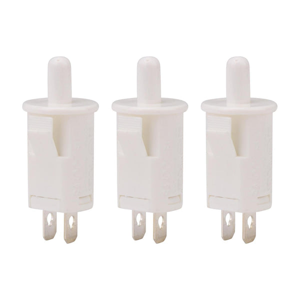 For 3pcs NC Momentary 10mm Fridge Light Switch White PB35 AC 250V 3A WS2106