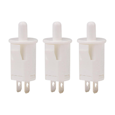 For 3pcs NC Momentary 10mm Fridge Light Switch White PB35 AC 250V 3A WS2106