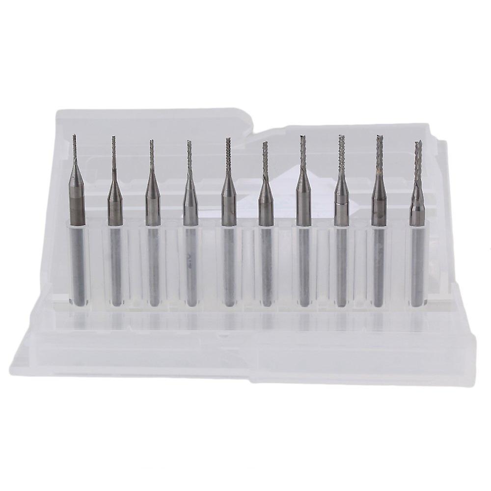 For 10pcs End Mill Engraving Bits Straight Cut Milling Bit 0.6-1.5mm Size WS2230