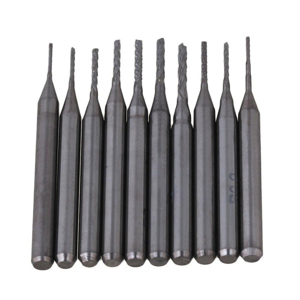 For 10pcs End Mill Engraving Bits Straight Cut Milling Bit 0.6-1.5mm Size WS2230