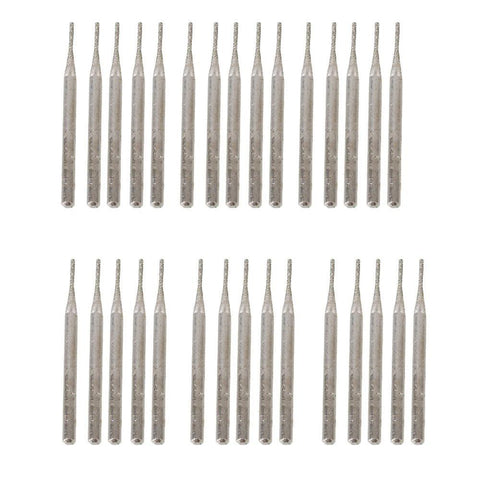 30pcs Diamond Glass Burr Bits Drill Engraving Carving Rotary Tool 1mm CylindrialWS2209