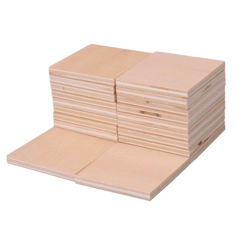 20pcs 3mm Thickness Square Shaped Wood Sheets Wood Blank DIY CraftsWS2321