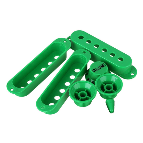 For 3pcs Green Single Coil Pickup Cover 48/50/52 & 1V2T Knobs for Electric Guitar WS2342