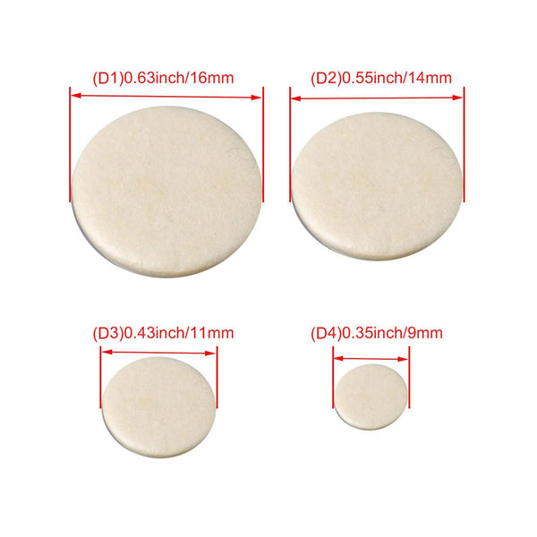 For 17x Dia 9mm 11mm 14mm 16mm White Clarinet Pads Double Layer for Woodwind WS2439