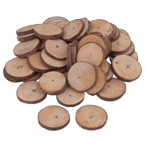 For 50pcs 3cm-4cm Wood Slices Round Log Discs for Arts & Crafts & Ornaments WS2447