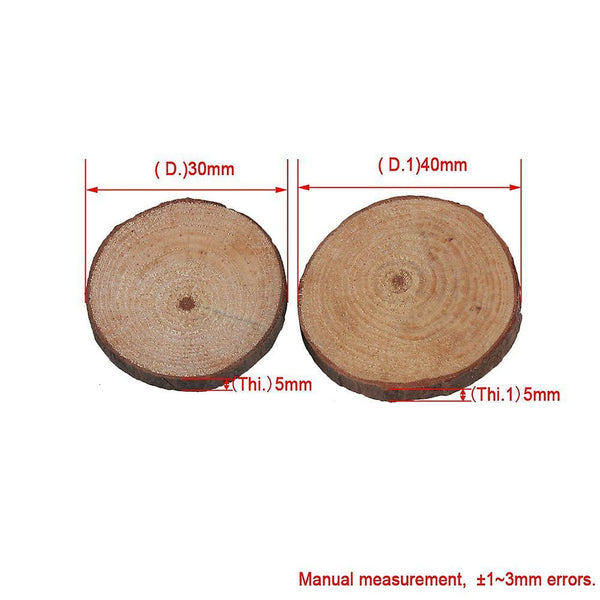 For 50pcs 3cm-4cm Wood Slices Round Log Discs for Arts & Crafts & Ornaments WS2447