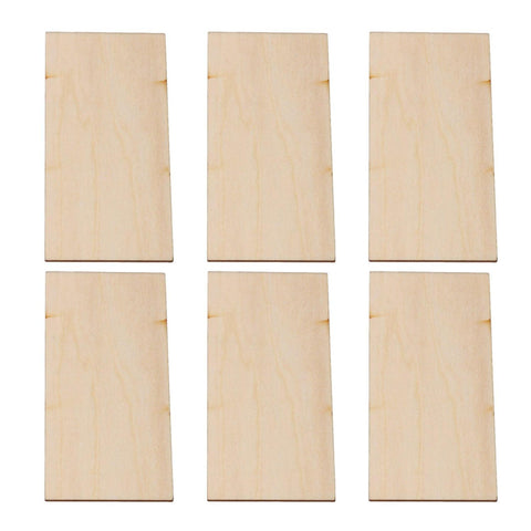 6pcs Unpainted Craft Basswood Wooden Sheets DIY Woodworking 100x50x2mmWS2445