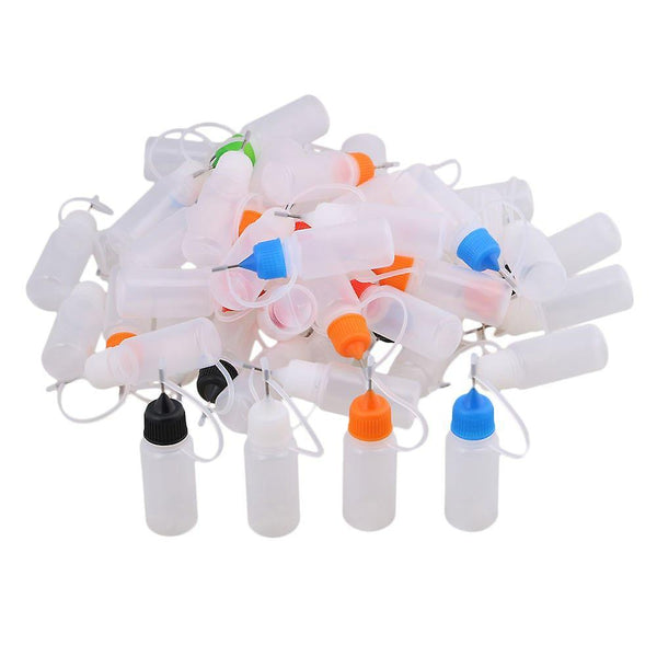 For 50pcs Squeezable Solvents Dropper Bottle with Tip&Silicone Loop 10ml WS2466