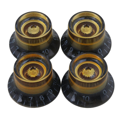 4piece Plastic Speed Plastic Control Bell Knob for Electric Guitar BlackWS2534