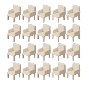 20pcs 1:50 Miniature Furniture Model Chairs Dollhouse Sofa BeigeWS2553