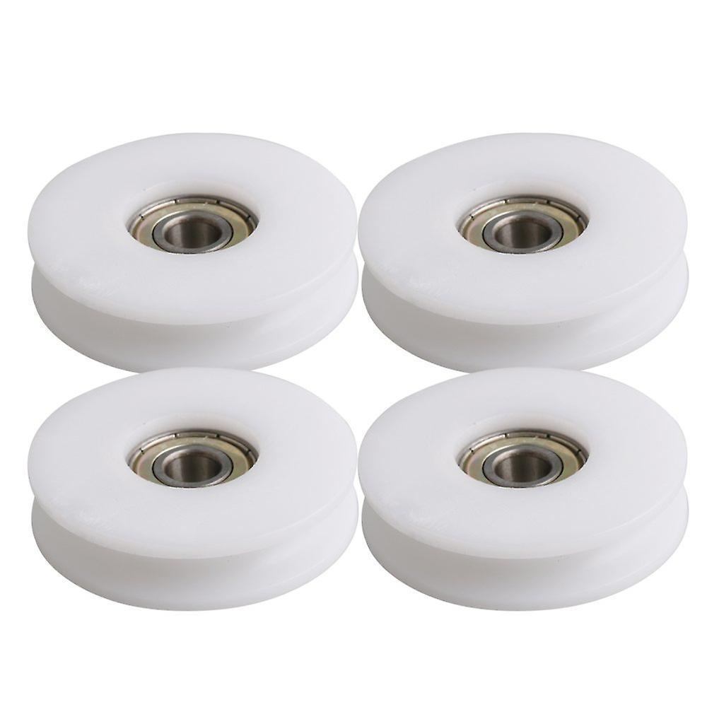 For 4pcs Pulley U-Shape Groove Track Roller Bearing 5x1.2x0.8cm 0.5cm Deep WS2602