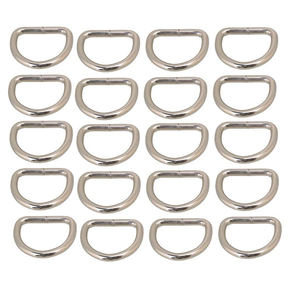 20pcs Silver Color Metal D Ring Retainer Bag Purse Buckle 2.5cmWS2661