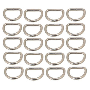 20pcs Silver Color Metal D Ring Retainer Bag Purse Buckle 2.5cmWS2661