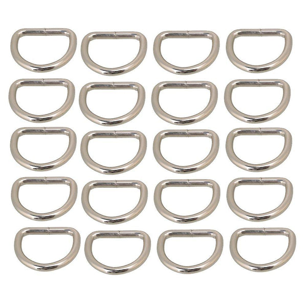 20pcs Silver Color Metal D Ring Retainer Bag Purse Buckle 2.5cmWS2661