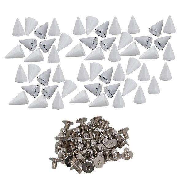 For 50pcs 7*10mm White Stud Punk Rock Tip Rivet Spikes WS2699