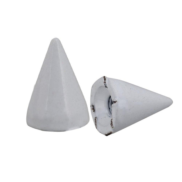 For 50pcs 7*10mm White Stud Punk Rock Tip Rivet Spikes WS2699