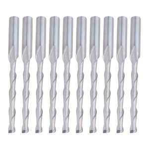 For 10pcs Plywood CNC Carbide Two Flute Spiral Bits 3.175x2x22mm WS2711