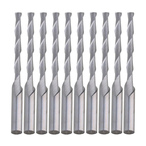 For 10pcs Plywood CNC Carbide Two Flute Spiral Bits 3.175x2x22mm WS2711