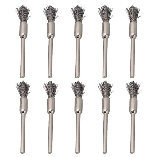 10PCS 6MM Pen Shape End Brushes 3MM Shank Diameter Stainless Steel Wire BrushWS2724