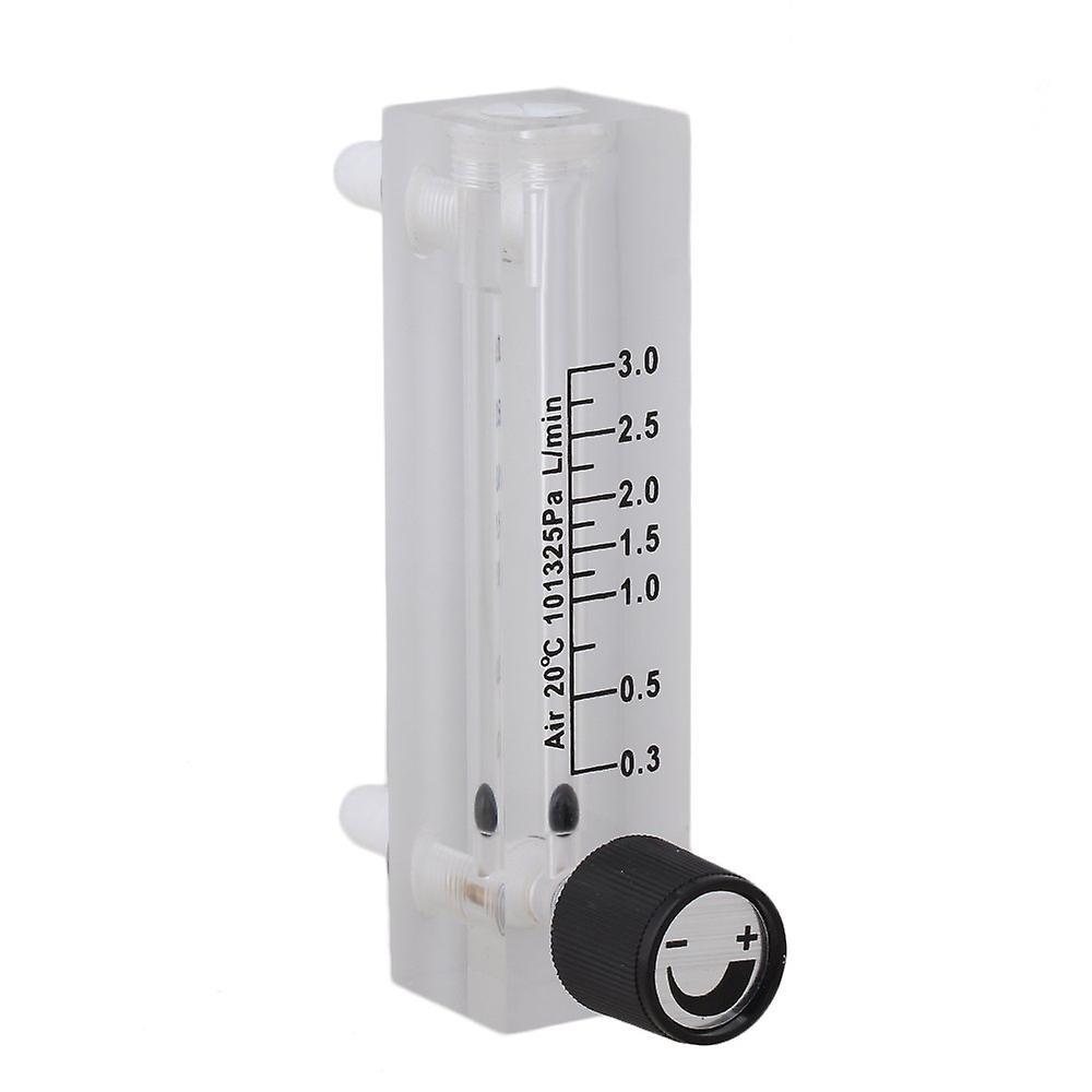 For LZQ-6 Oxygen 0-3LPM Adjustable Acrylic Metal Fitting Gas Flowmeter Black White WS2824