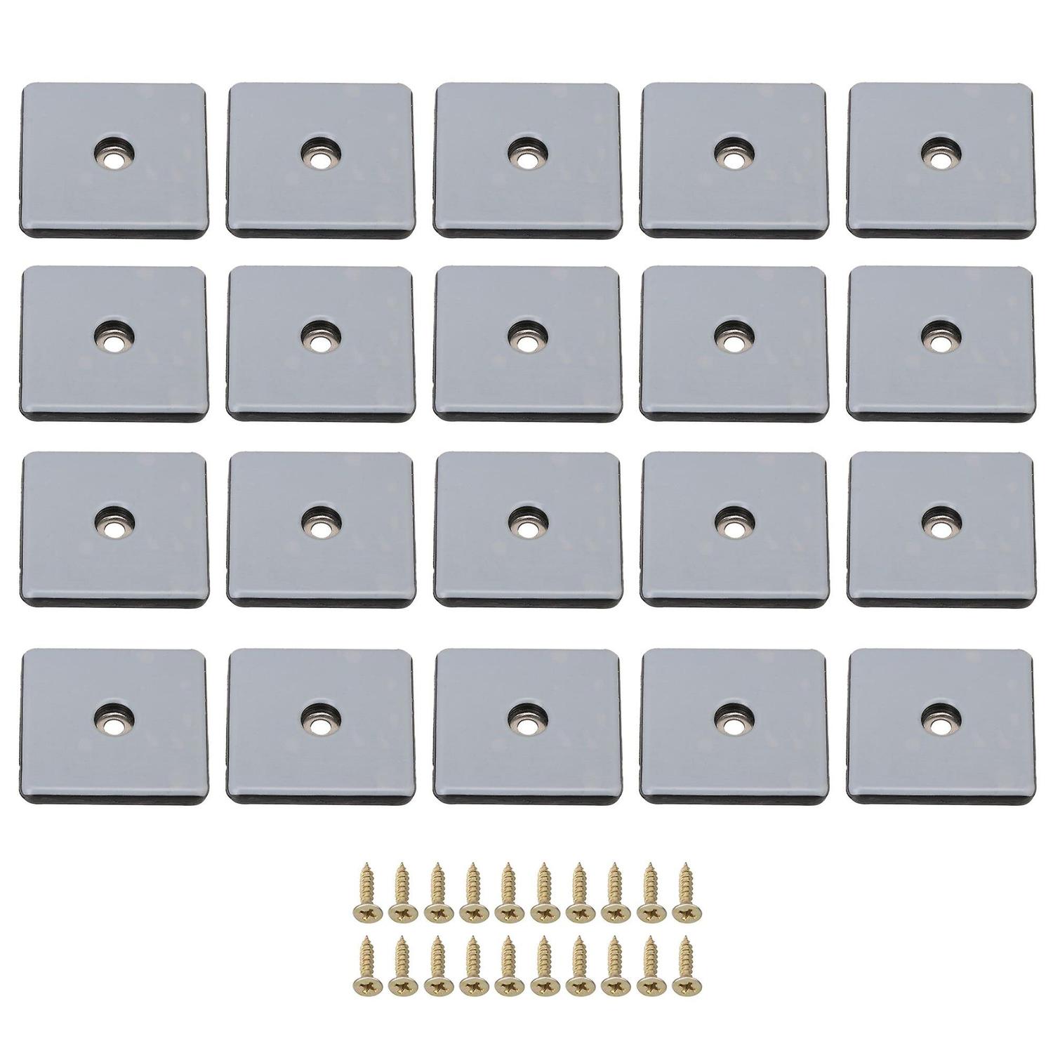 20pcs Square Furniture Glides Sliders with Screws for Hardwood PartsWS2828