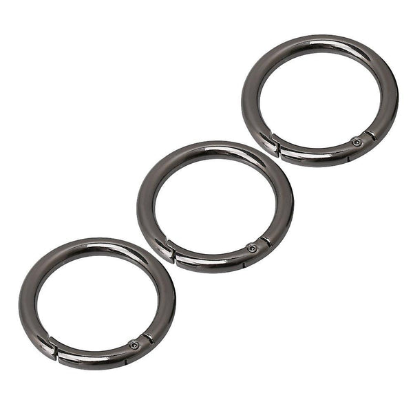 5pcs Nickel black Spring O Ring Purse Buckle 49*6*37mmWS2867