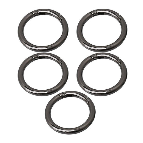 5pcs Nickel black Spring O Ring Purse Buckle 49*6*37mmWS2867