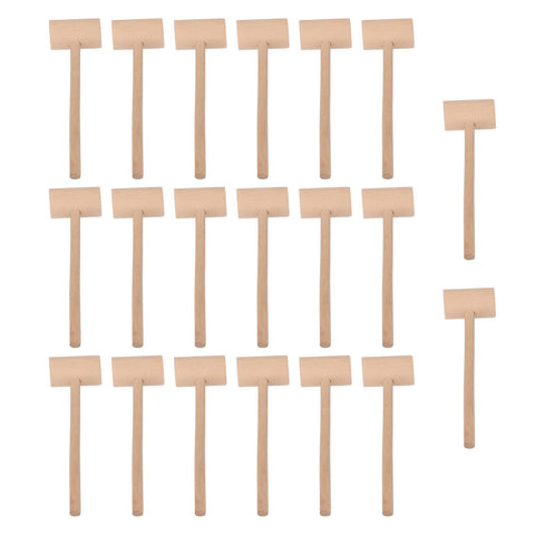 For 20pcs 3cm Dia Small Size Wood Hammer Mallets for DIY Handmade Wood Color WS2878