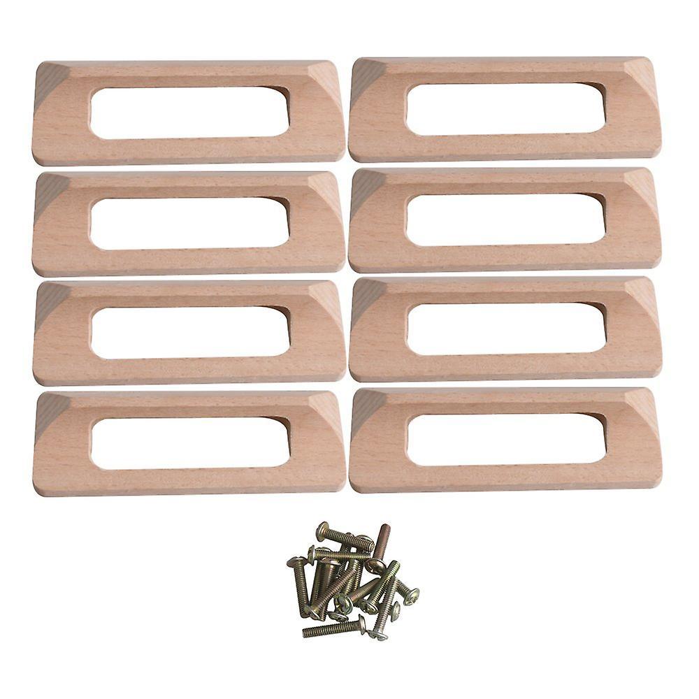 8pcs Beech Wooden Handle with Screws for Cabinet Drawer WardrobeWS2903