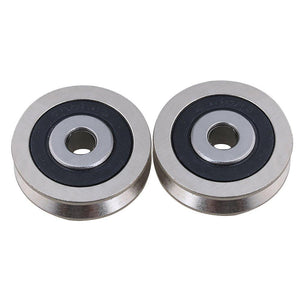 2Pcs V Shaped Bearing Steel Door Roller Guide Pulley Wheel ID6xOD30xT8mmWS2919