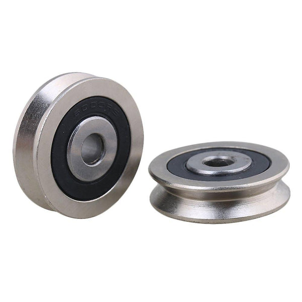 2Pcs V Shaped Bearing Steel Door Roller Guide Pulley Wheel ID6xOD30xT8mmWS2919