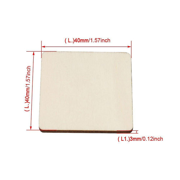 50pcs Unpainted Square Natural Woodpcs for DIY Arts Carving 40x40mmWS3039