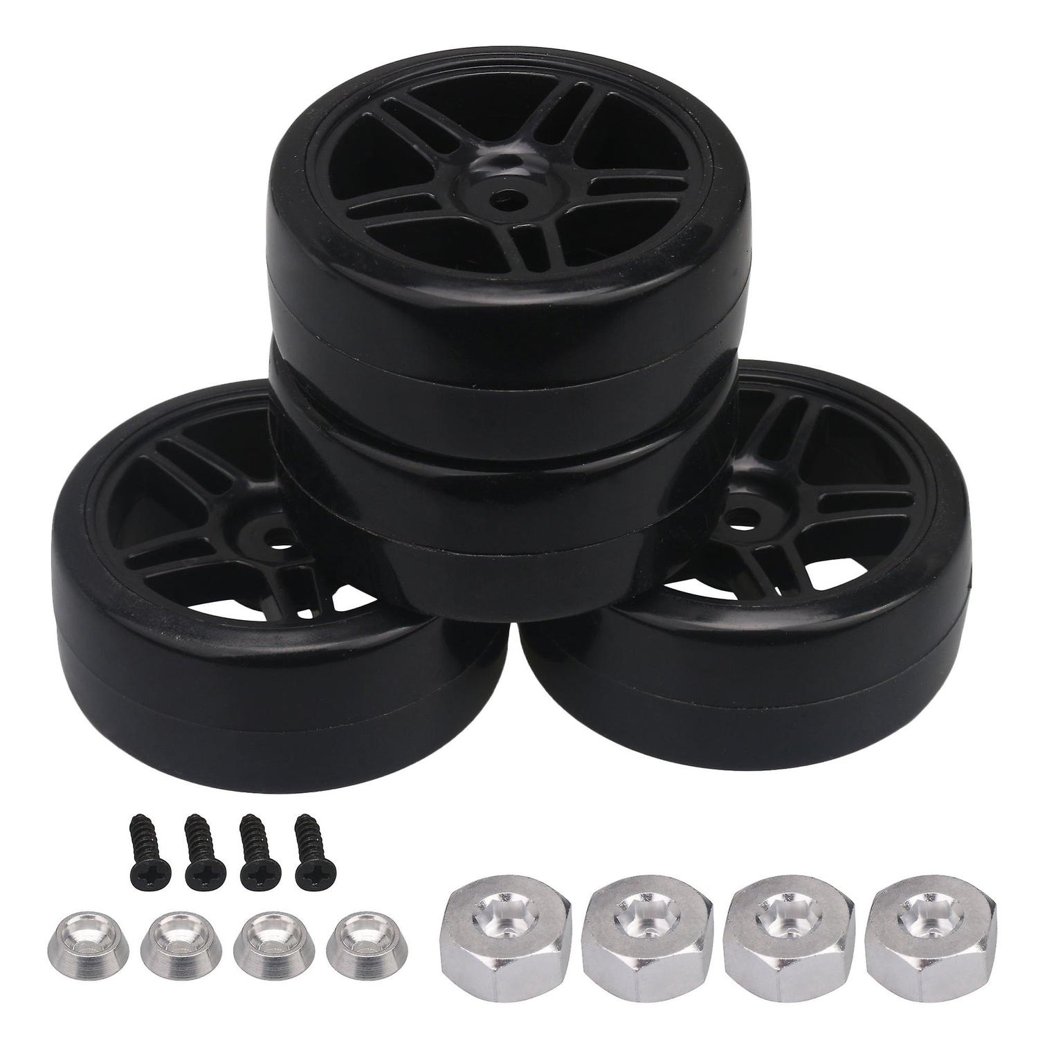 4Pcs 1:16 RC D12-018 Tyres Star Wheel Rims replacement for WPL Drift CarWS3104