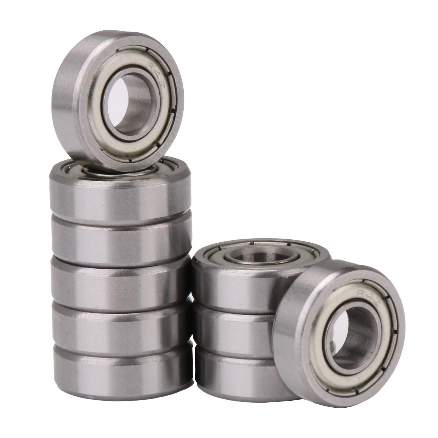 10PCS R4-ZZ Deep Groove Ball Bearings 1/4x5/8x0.19 Inch for MotorsWS3265