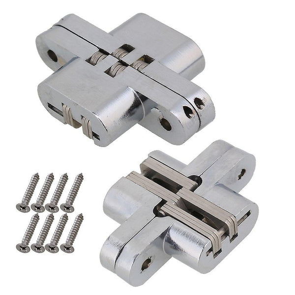 2pcs Silver Color Invisible Cross Spring Hinge Size-2WS3299