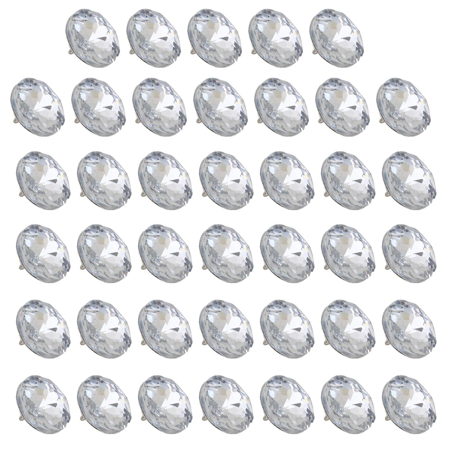 For 40pcs 25mm Dia Diamond Clear Crystal Charm Upholstery Sofa Sew Buttons WS3375