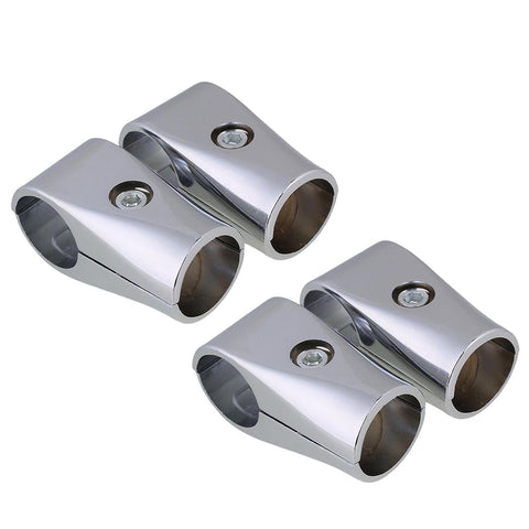 For 4pcs Aluminum Alloy Pipe Clamps Connector for 32mm ID Round Tube Silver WS3432