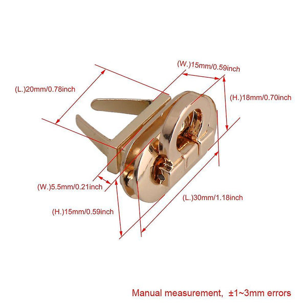 4pcs Light Golden Turn Lock for Handbag Craft ClaspWS3412