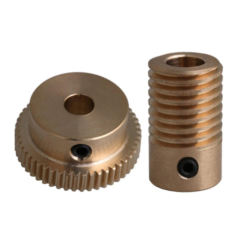 For 1:50 Brass Worm Gear Shaft & Worm Wheel Kit with 6mm Hole 0.5 Modulus WS3527