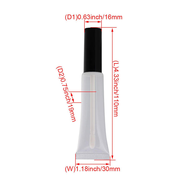 40Pcs 15ml Capacity Empty Transparent Lipstick Gloss Tube for TravelWS3596