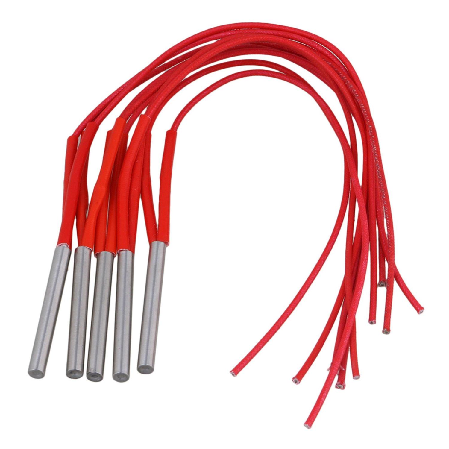 For 5pcs Single Head Cartridge Mold Heater Element Two-wire Red 220V 120W 6x50mm WS3693