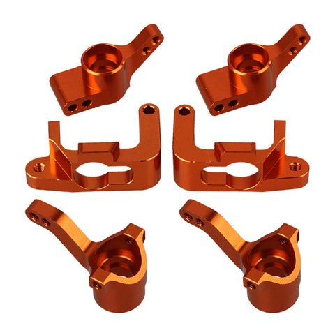 6pcs Alloy Steering with Front C with Rear Hub Carrier for HPI RC1:10 Truck OrangeWS3814