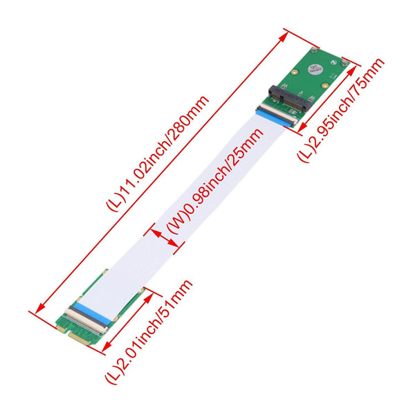 2pcs Mini PCI Express PCI-e Card Extender 52Pin Male to Female ExtensionWS3848