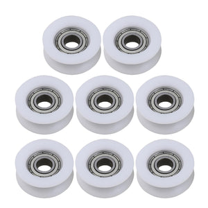 8pcs 6x24x9mm Round Groove Window Door Guide Pulley Wheel BearingWS3864