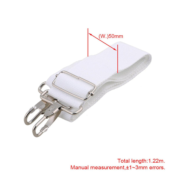 For 50mm Width White Adjustable Nylon Marching Snare Drum Sling Strap Belt WS4026