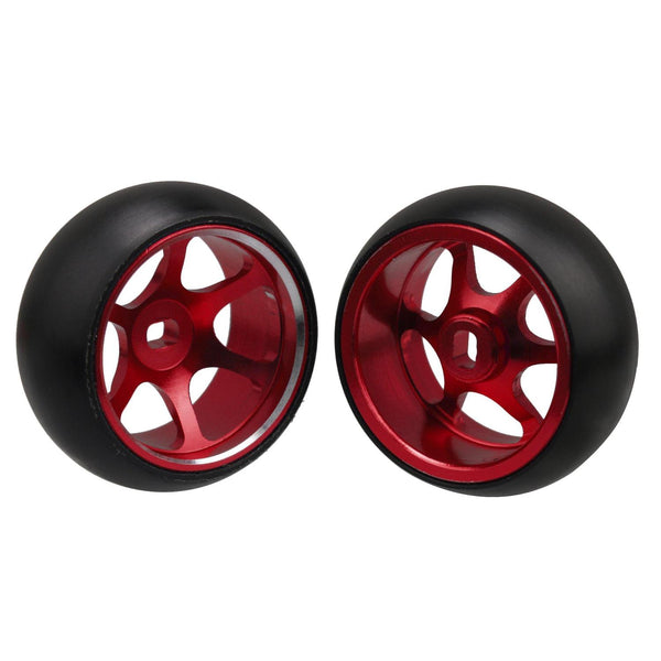 For 4pcs RC Car Red 6 Spoke Wheel Hub Tire replacement for WL 1:28 K989 WS4071