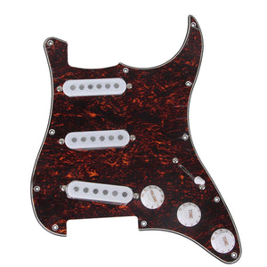 3Ply PVC Guitar SSS Scratch Plate Prewired Pickguard Brown Tortoise Shell ColorWS4096