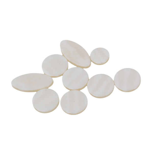 For 9pcs Alto Saxophone Key Buttons Inlays Plastic Creamy-white Color WS4086