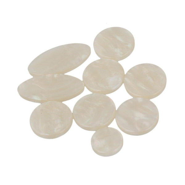 For 9pcs Alto Saxophone Key Buttons Inlays Plastic Creamy-white Color WS4086